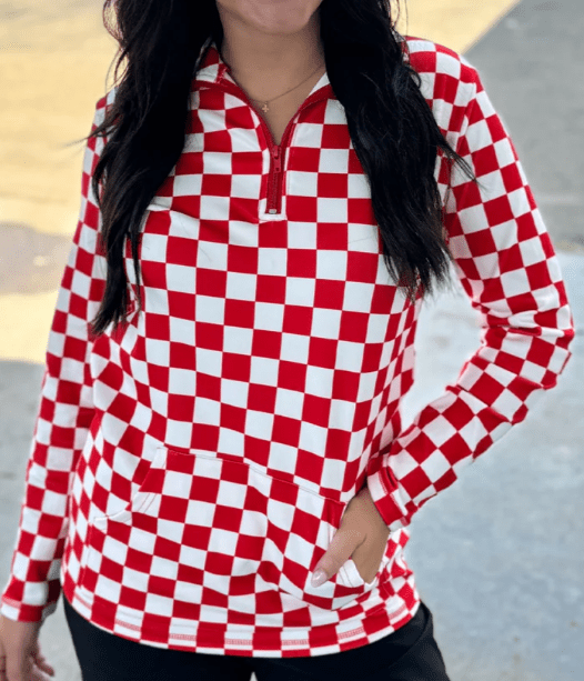 Red & White Pep Rally Pullover - Country Lace Boutique