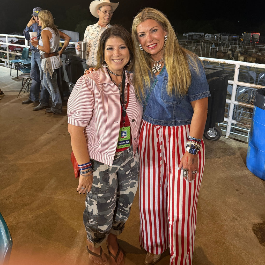 Red & White Striped Pants Wide Leg Pants pockets - Country Lace Boutique