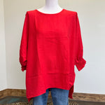 red plus size top