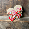 redandwhitecheckeredfootballearring