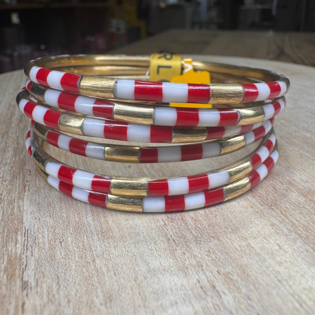 Red/White Veda Bangles - Set of 6 - Country Lace Boutique
