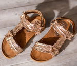 River Dance Woven Sandal in Champagne