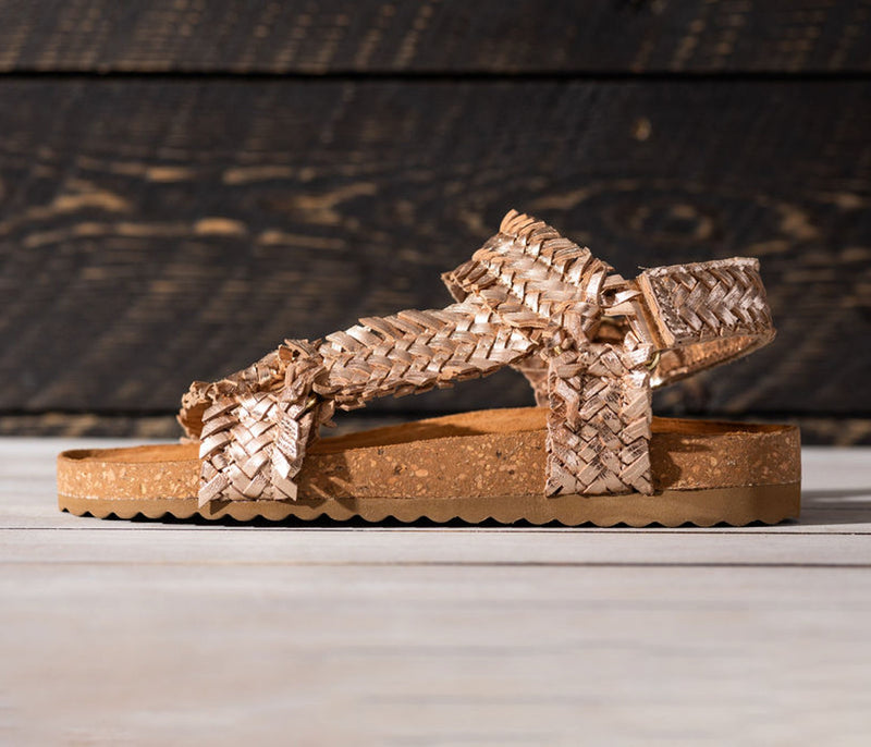 River Dance Woven Sandal in Champagne