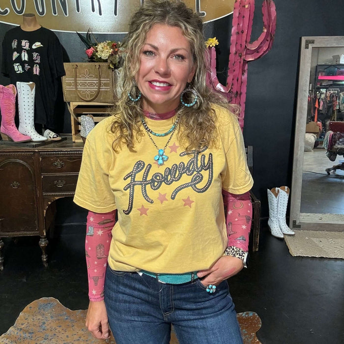 Rock & Roll Pink Quirky Conversational Mesh Long sleeve Top - Country Lace Boutique