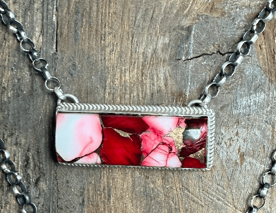 Rose Dahilia Bar Sterling Silver Necklace - Country Lace Boutique