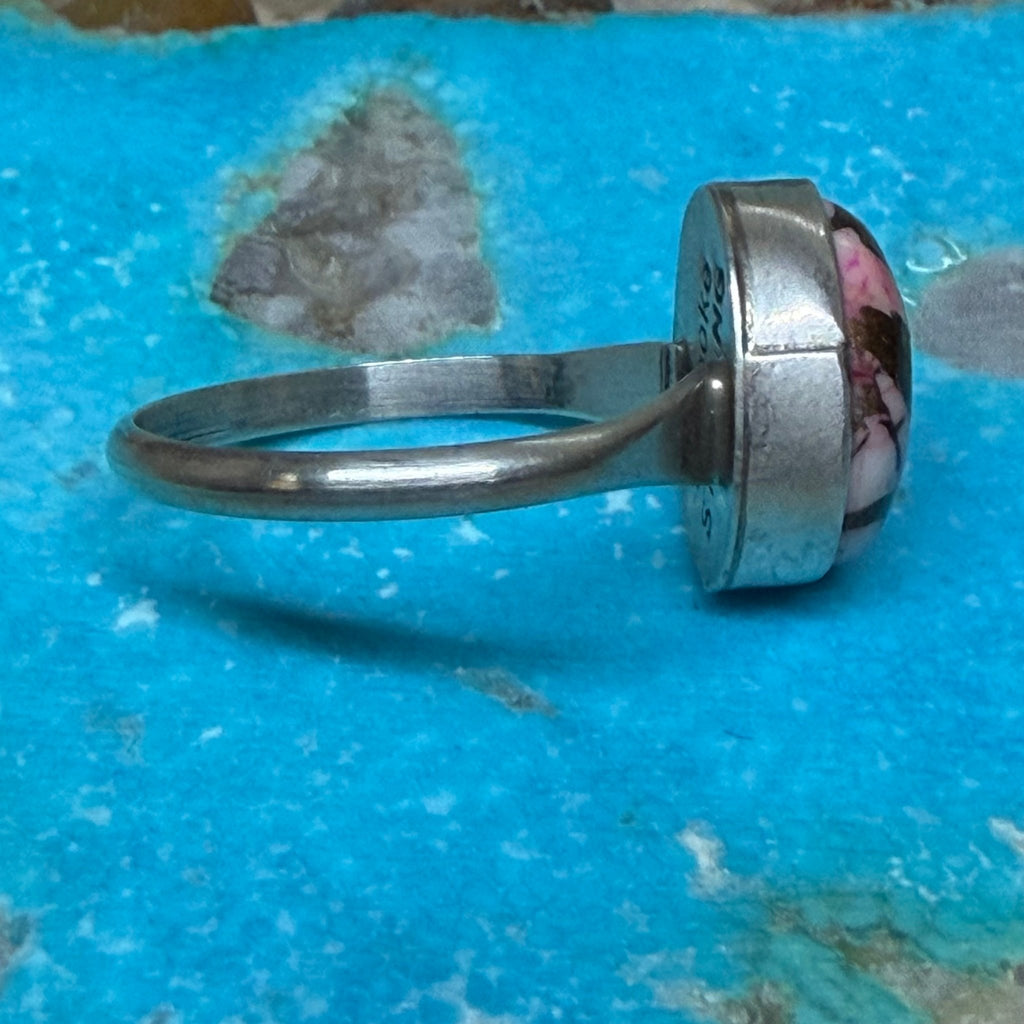 Rose Dahlia Oval Sterling Silver Ring size 6.5 - Country Lace Boutique