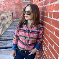 Rose Pink Serape Button Down Tasha Polizzi - Country Lace Boutique