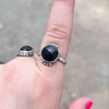 Round Black Onyx with Ball Detail Sterling Silver Ring - Country Lace Boutique