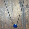 Round Blue Lapis With Ball Detail Sterling Silver Necklace - Country Lace Boutique