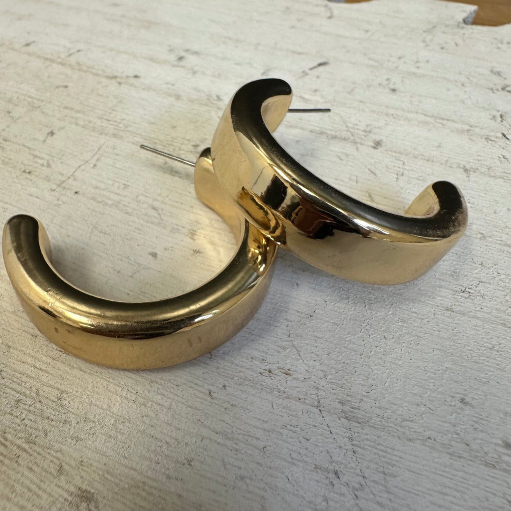 Round Bubble Gold Hoop Fashion Earrings - Country Lace Boutique