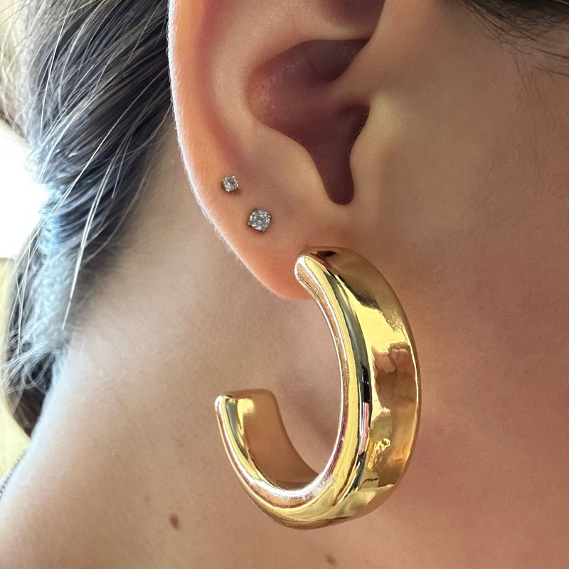 Round Bubble Gold Hoop Fashion Earrings - Country Lace Boutique