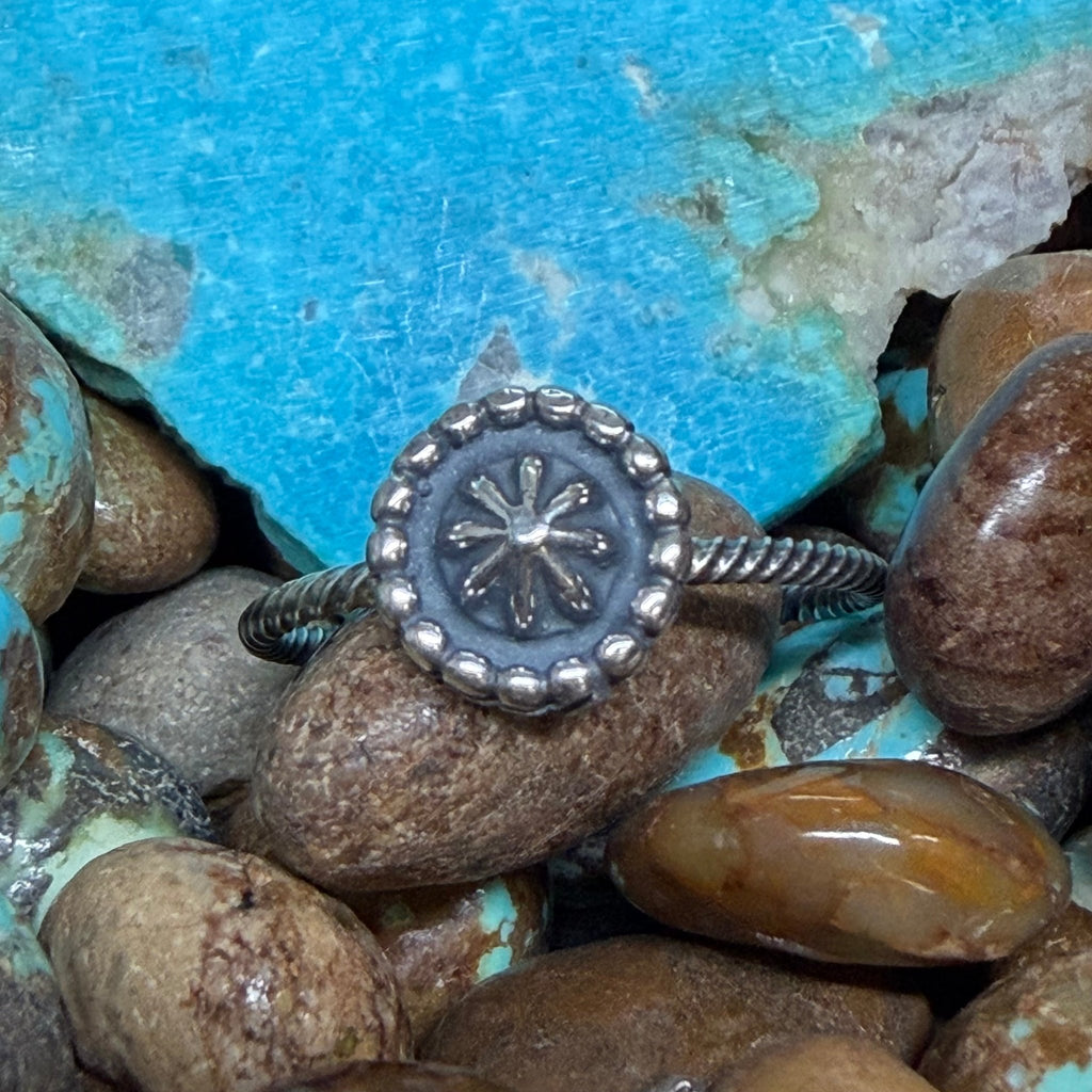Round Starburst Sterling Silver Ring - Country Lace Boutique