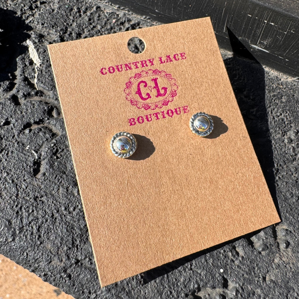 Round Sterling Silver Ball Stud Earring - Country Lace Boutique