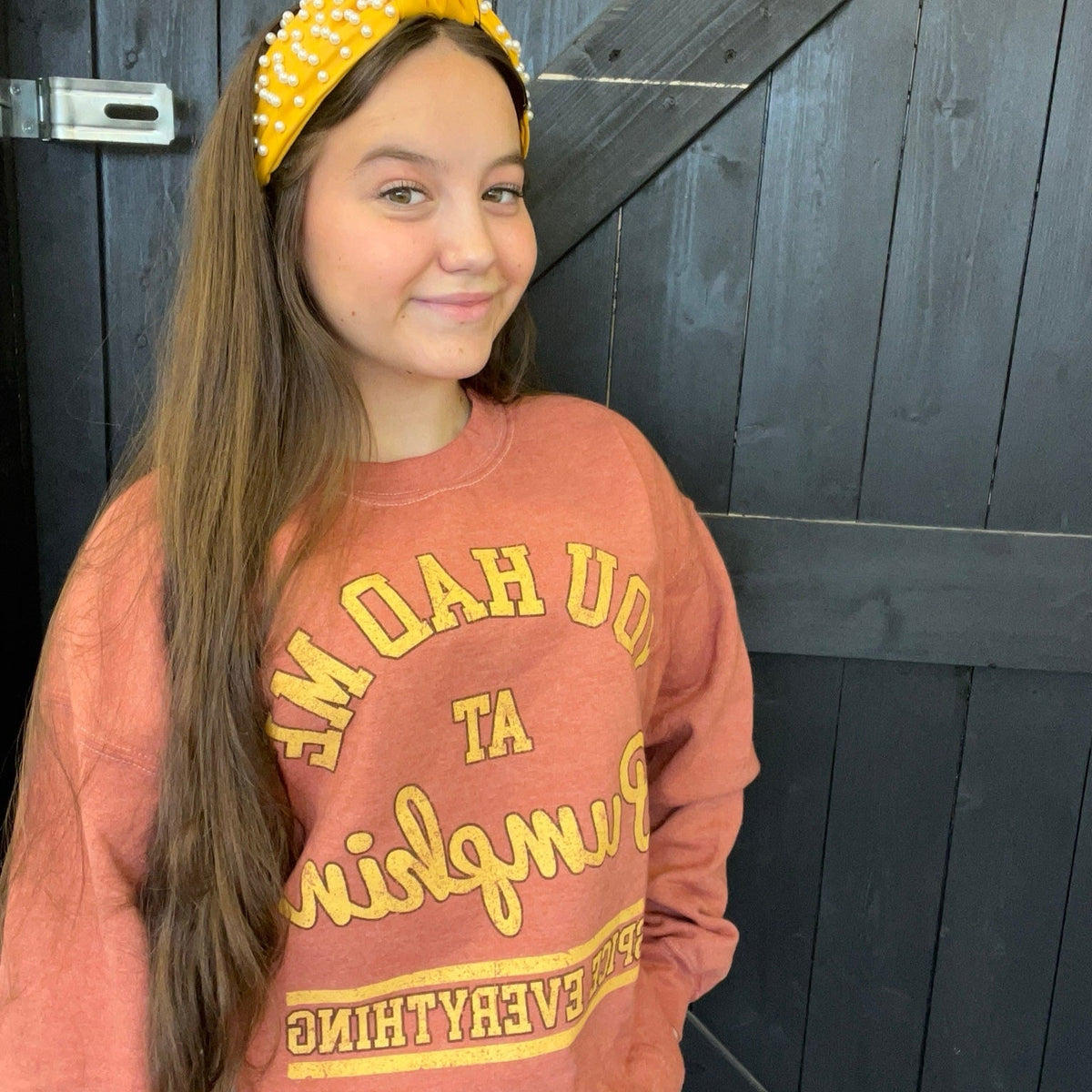 Rust & Mustard You had me at PUMPKIN SPICE Sweatshirt - Country Lace Boutique