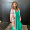 Rust Peach & Turquoise Multi Patterned Kimono Cardigan - Country Lace Boutique
