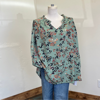 sagegreenleopardplussizetop