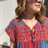 Bright Floral Savannah Jane Embroidered Top