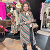Serape and Animal Print Button Down Duster - Country Lace Boutique
