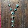 Show Stopping Authentic Turquoise Lariat Sterling Silver Necklace - Country Lace Boutique