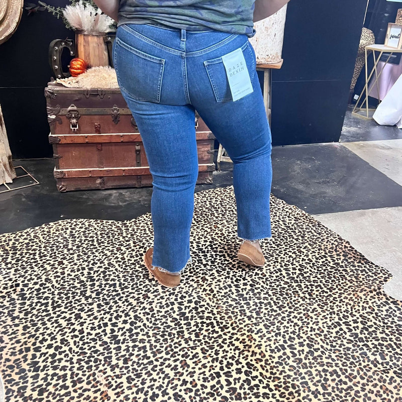 Shy Girl Medium Wash High Rise Crop Flare Daze Jeans - Country Lace Boutique