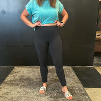 Silky Black Mono B Leggings w/Pockets - Country Lace Boutique