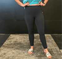 Silky Black Mono B Leggings w/Pockets - Country Lace Boutique