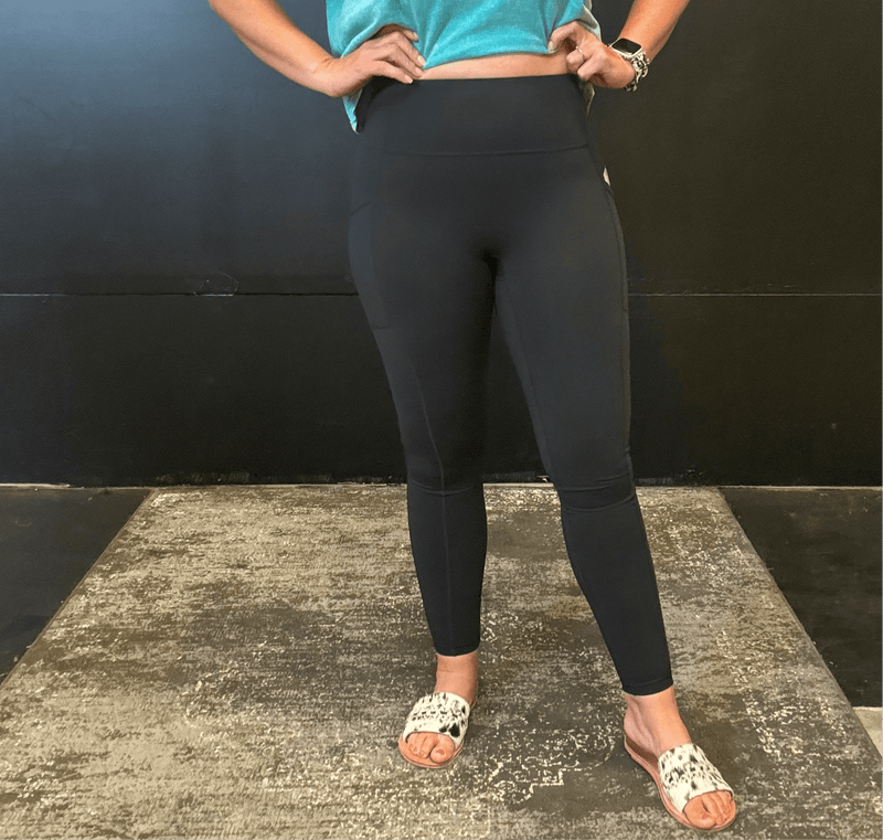 Silky Black Mono B Leggings w/Pockets - Country Lace Boutique