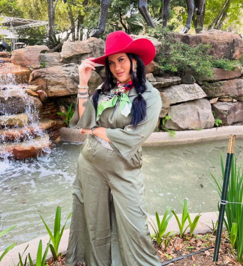 Silky Sage Gree 3/4 length sleeve Romper Jumpsuit - Country Lace Boutique