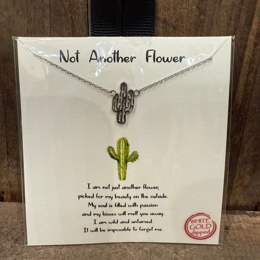 Silver Not Another Flower Cactus Fashion Necklace – Country Lace Boutique