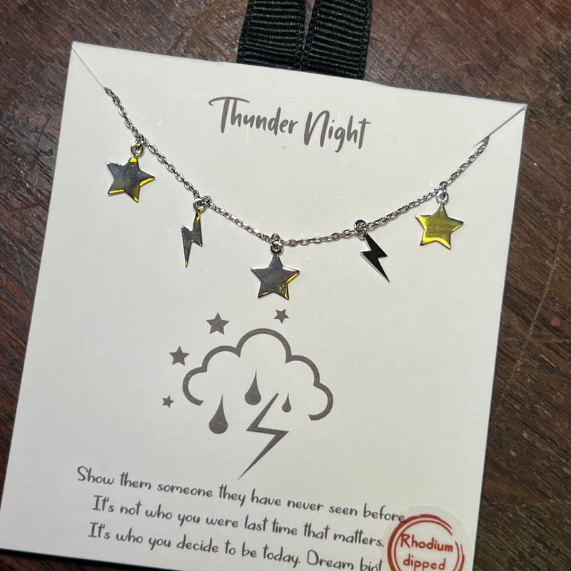 Silver Thunder Night Fashion Necklace - Country Lace Boutique