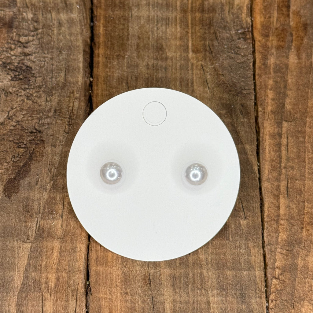 Simple White Pearl Post Stud Fashion Earrings - Country Lace Boutique