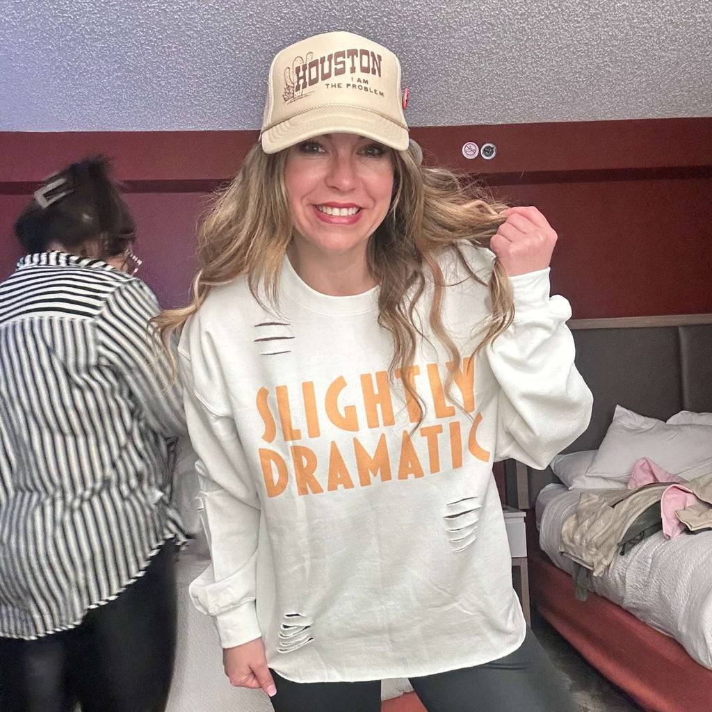 Slightly Dramatic Ripped Up Sweatshirt / XL - Country Lace Boutique