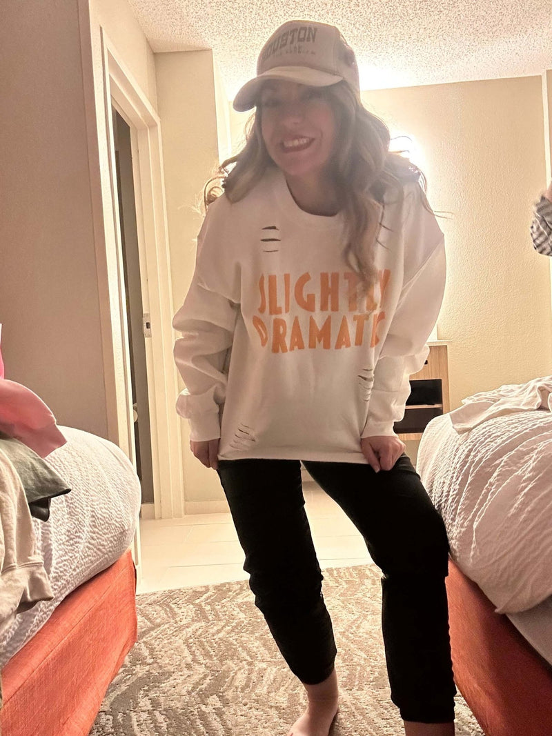 Slightly Dramatic Ripped Up Sweatshirt / XL - Country Lace Boutique