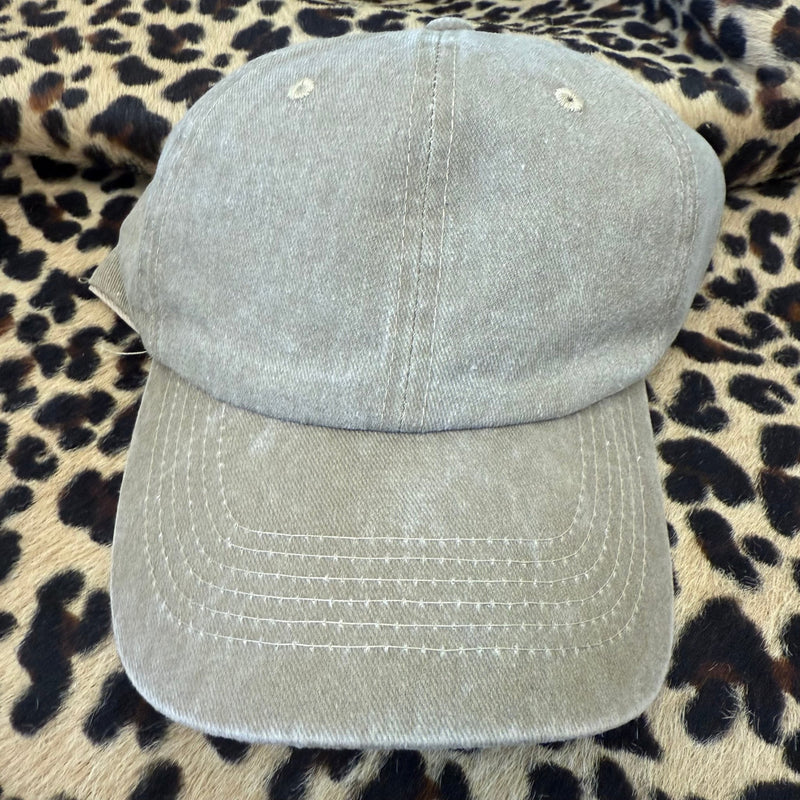 Solid Faded Light Brown Hat - Country Lace Boutique