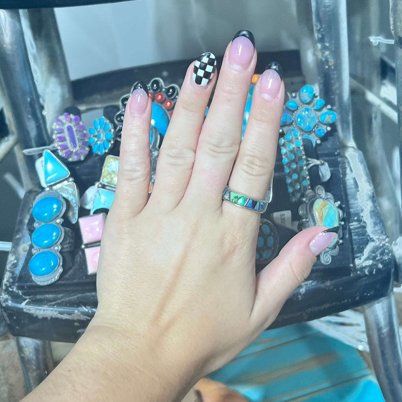 Spider Opal Inlay Sterling Silver Ring - Country Lace Boutique