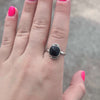 Square Black Onyx with Ball Detail Sterling Silver Ring - Country Lace Boutique