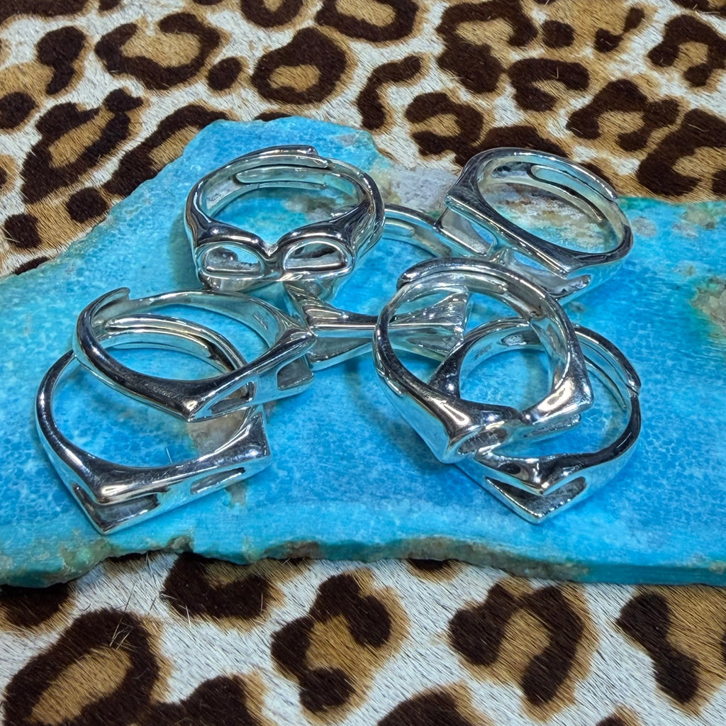Stackable Adjustable Letter Initial Sterling Silver Rings - Country Lace Boutique