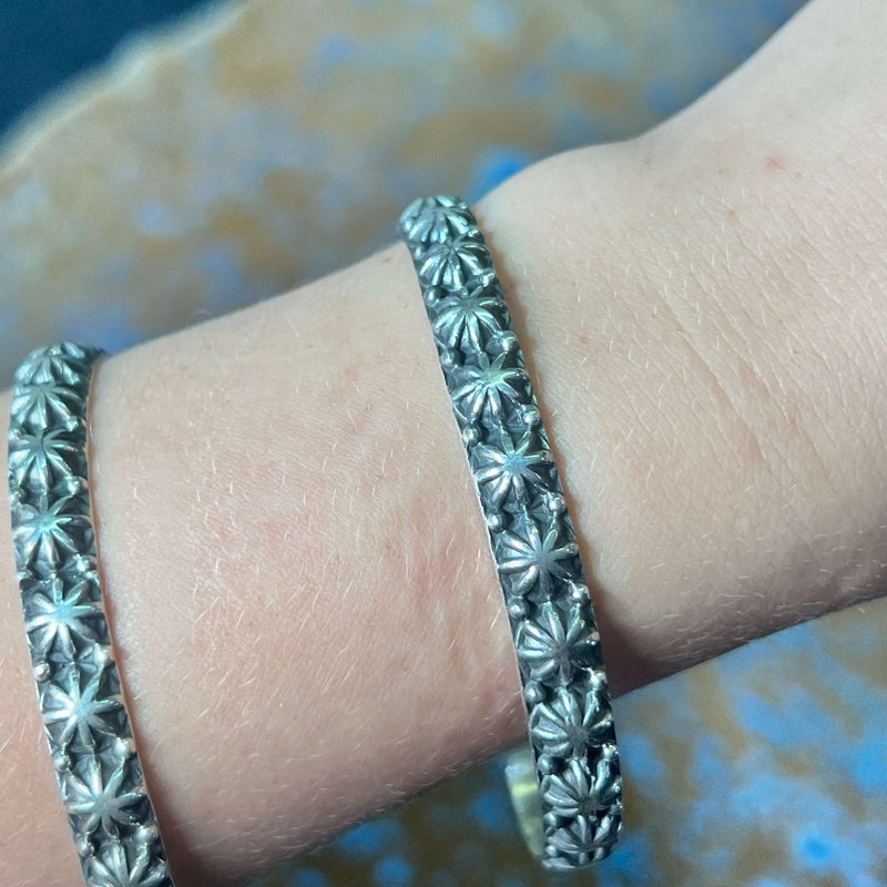 Starburst Full Sterling Silver Bangle - Country Lace Boutique