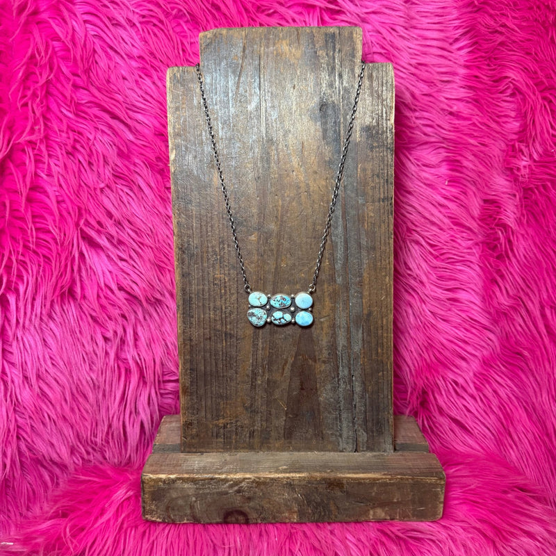 Statement 6 Stone Gold Hill with Sterling Silver Necklace - Country Lace Boutique