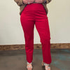 Straight Red Silky Pants - Country Lace Boutique