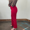 Straight Red Silky Pants - Country Lace Boutique