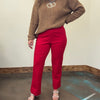Straight Red Silky Pants - Country Lace Boutique