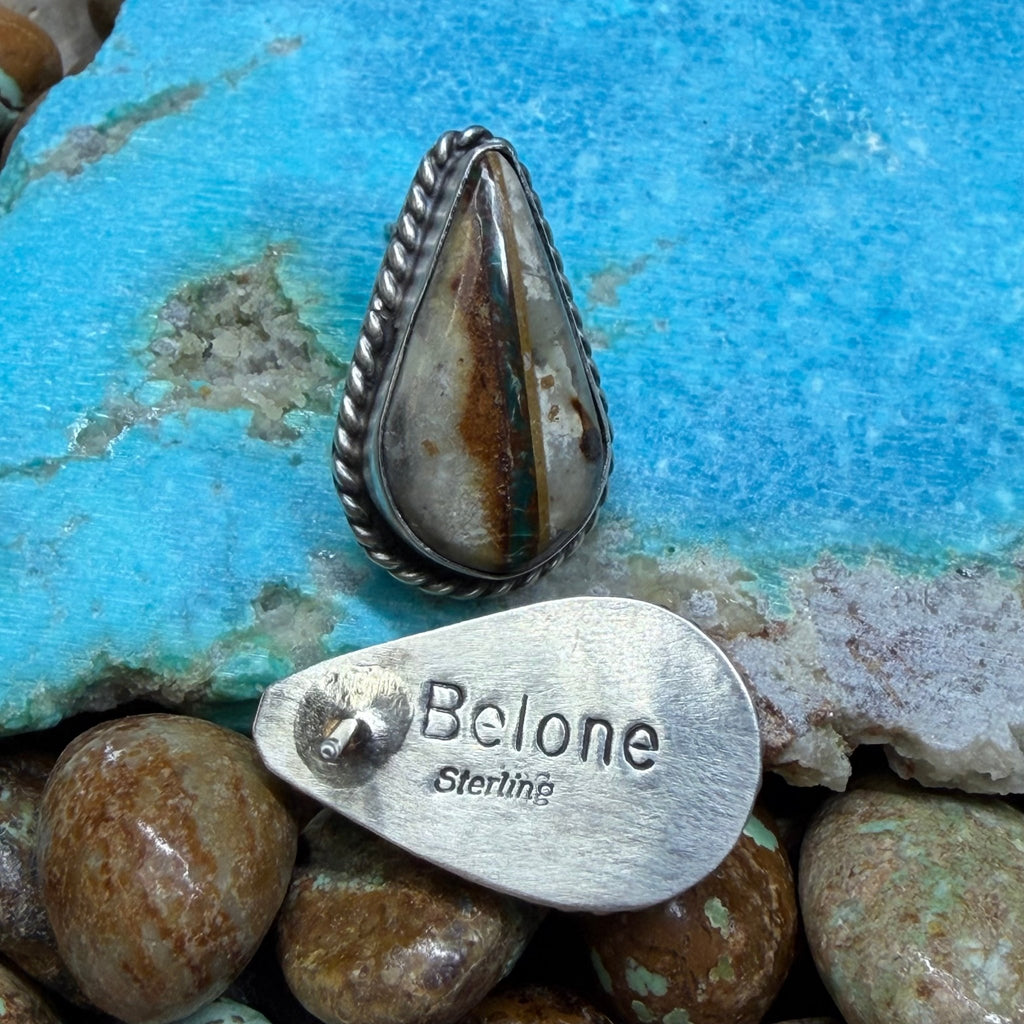 Stunning Boulder Turquoise Post Sterling Silver Earring - Country Lace Boutique