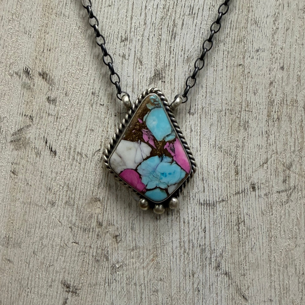 Stunning & Fun Cotton Candy Sterling Silver Necklace - Country Lace Boutique