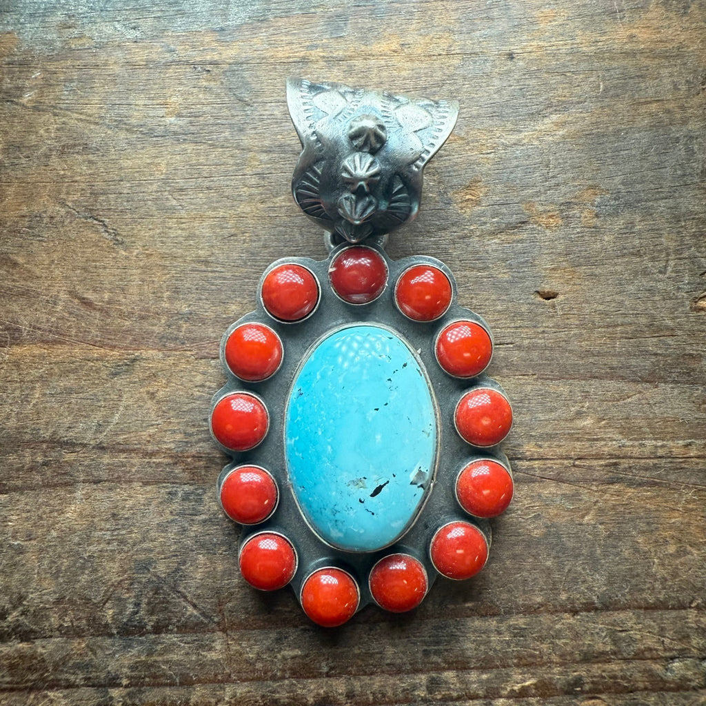 Stunning Golden Hill with Red Spiny Detail Sterling Silver Pendant for Necklace - Country Lace Boutique