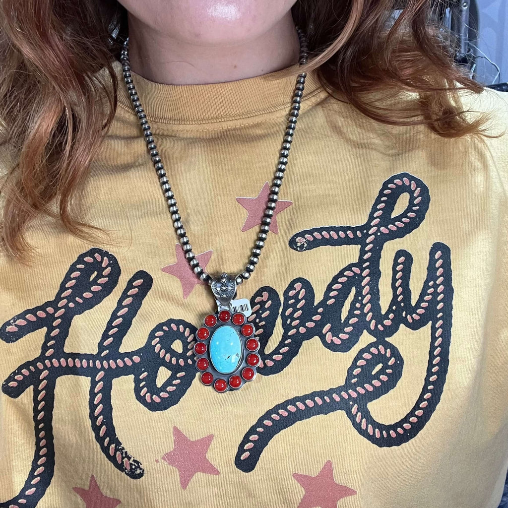 Stunning Golden Hill with Red Spiny Detail Sterling Silver Pendant for Necklace - Country Lace Boutique