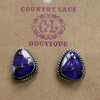 Stunning Lavender Dahlia Post Sterling Silver Earring - Country Lace Boutique