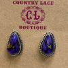 Stunning Lavender Dahlia Post Sterling Silver Earring - Country Lace Boutique