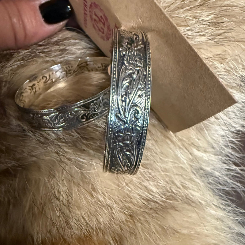 Stunning Sterling Silver Detailed Hoop Post Sterling Silver Earring - Country Lace Boutique