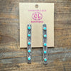 Stunning Sterling Silver Long Vertical with 5 Turquoise Stones Post Earring - Country Lace Boutique